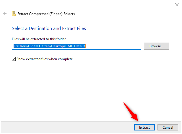 Extracting the CMD Default file